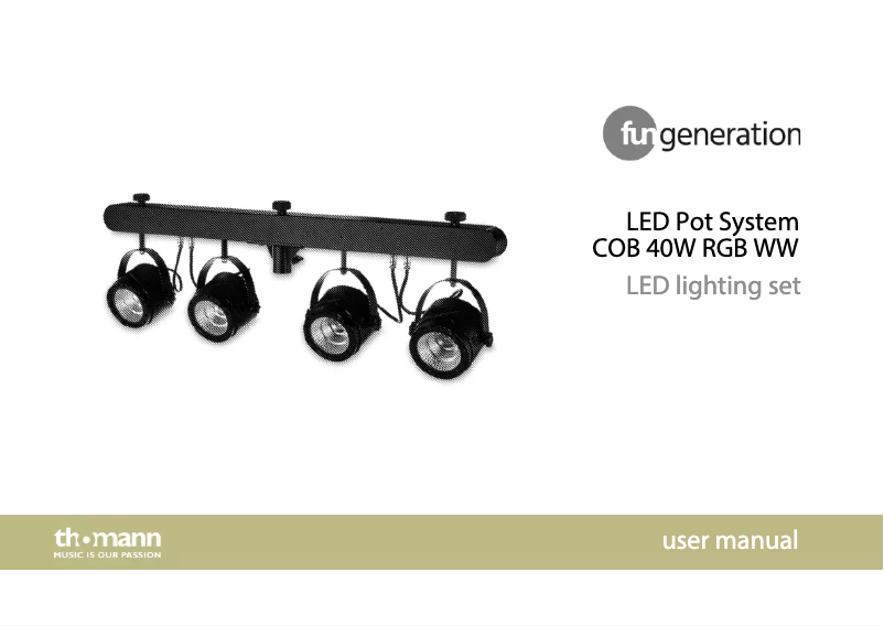 Page 1 de la notice Manuel utilisateur Fun Generation Pot System COB