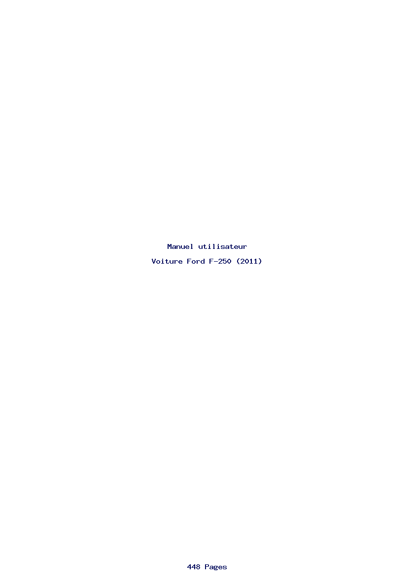 Page 1 de la notice Manuel utilisateur Ford F-250 (2011)