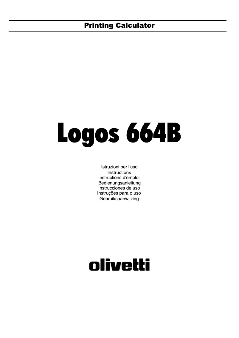 Page 1 de la notice Manuel utilisateur Olivetti Logos 664B