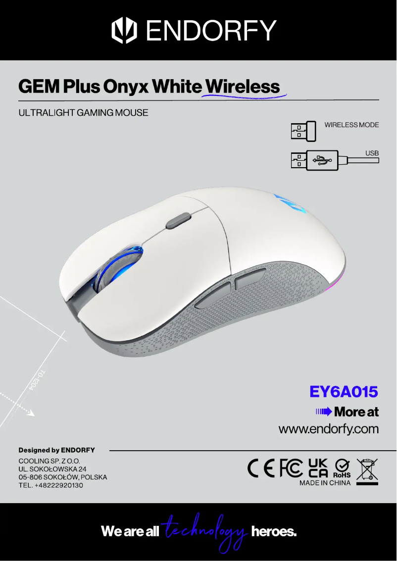 Página 1 del manual Manual de usuario ENDORFY GEM Plus Onyx White Wireless