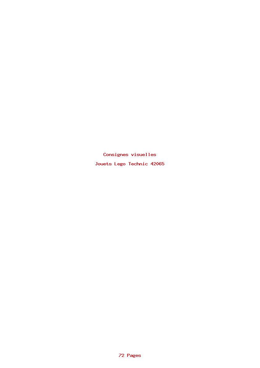Page 1 de la notice Consignes visuelles Lego Technic 42065