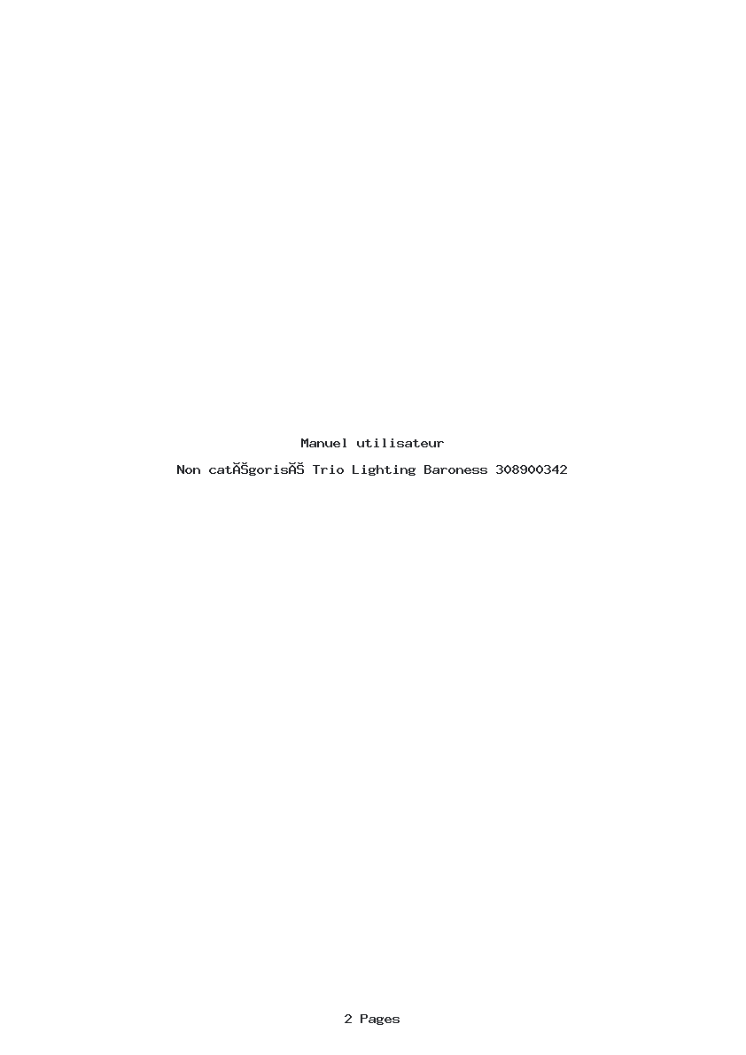 Page 1 de la notice Manuel utilisateur Trio Lighting Baroness 308900342