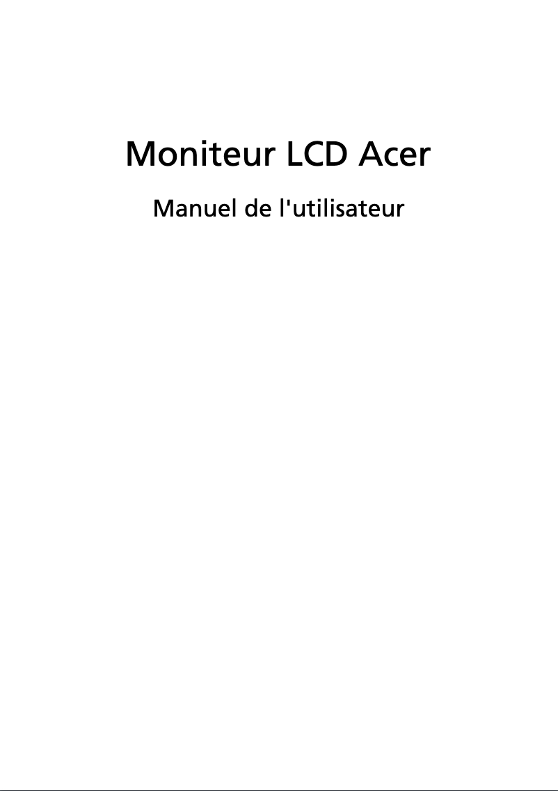 Page 1 de la notice Manuel utilisateur Acer EK220QA