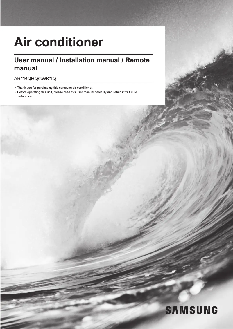 Página 1 del manual Manual de usuario Samsung AR18BQHQGWK/IQ