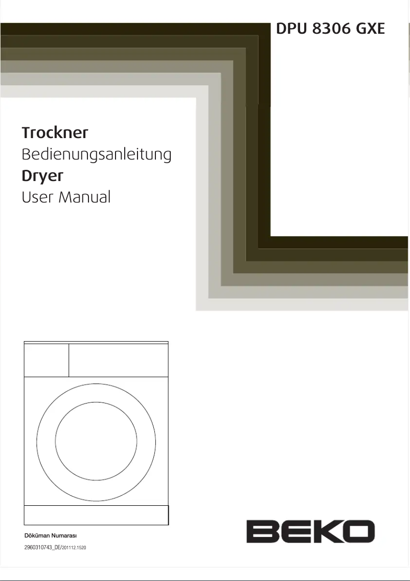 Page 1 of the manual User Manual Beko DPU 8306 GXE