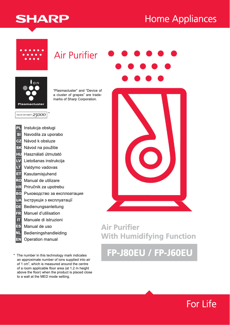 Página 1 del manual Manual de usuario Sharp FPJ80EUW
