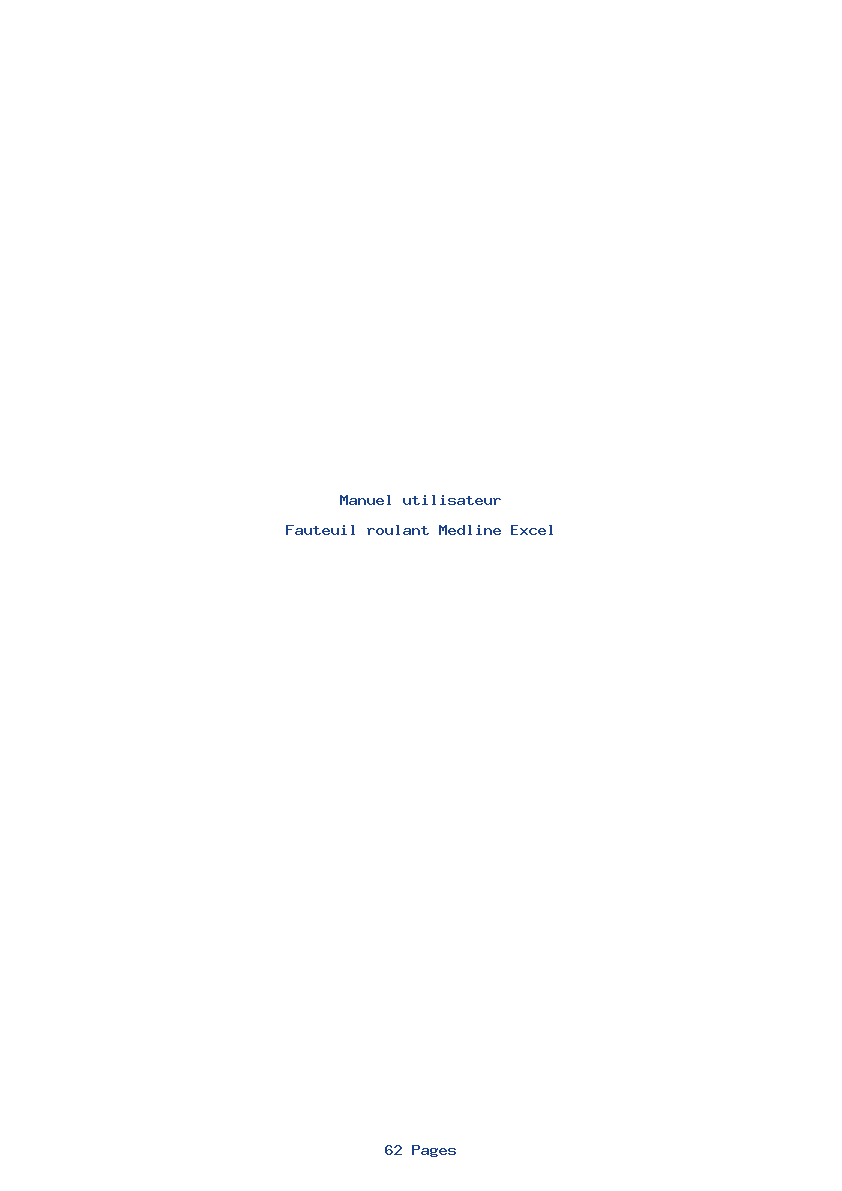 Page 1 de la notice Manuel utilisateur Medline Excel
