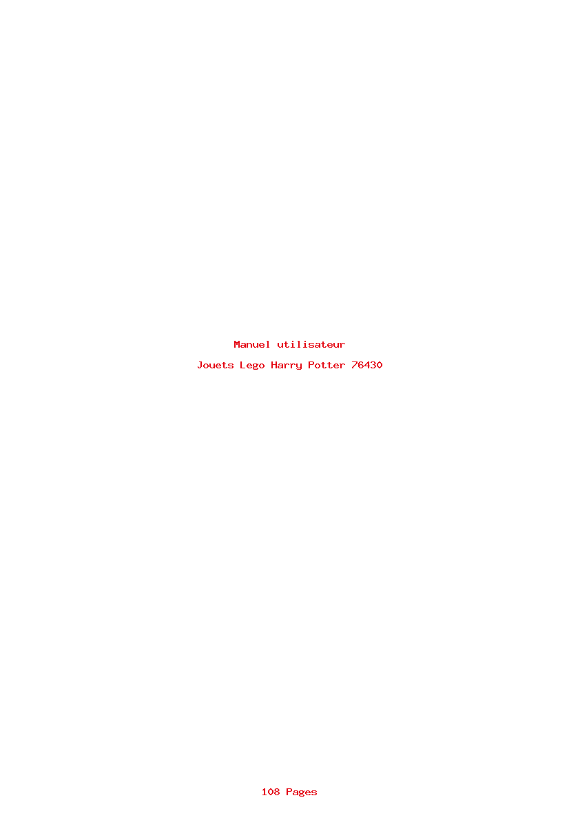 Page 1 de la notice Manuel utilisateur Lego Harry Potter 76430