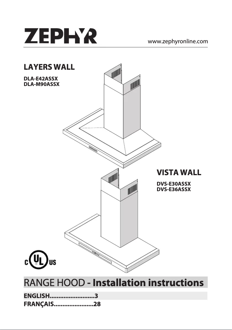Page 1 de la notice Manuel utilisateur Zephyr DLA-M90ASSX