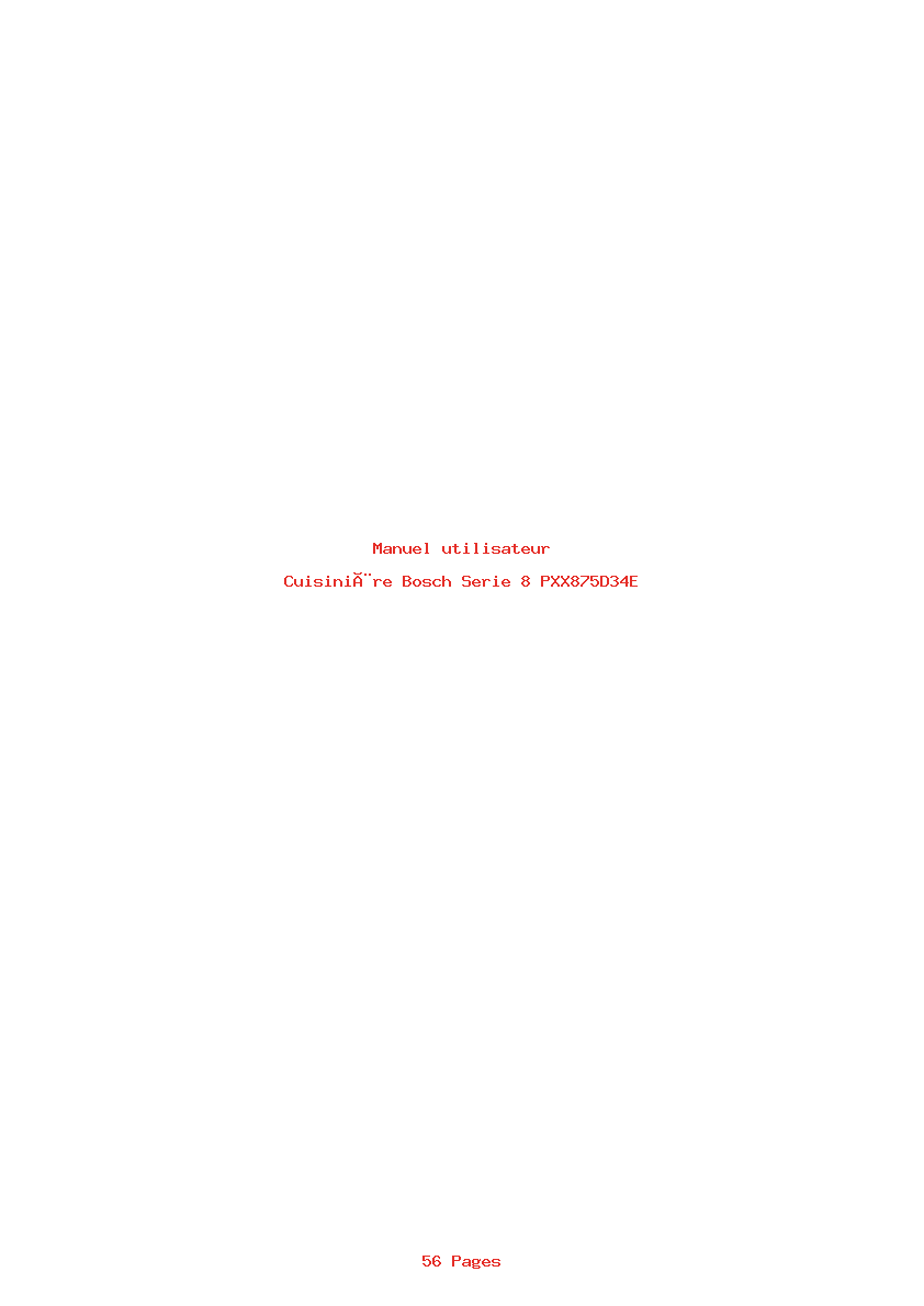 Page 1 de la notice Manuel utilisateur Bosch Serie 8 PXX875D34E