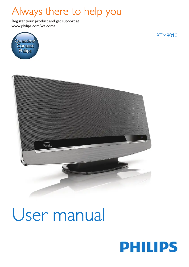 Page n°1 - Manuel utilisateur Philips BTM8010