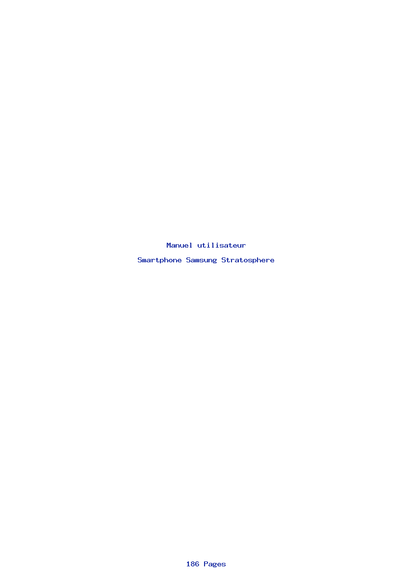 Page 1 de la notice Manuel utilisateur Samsung Stratosphere