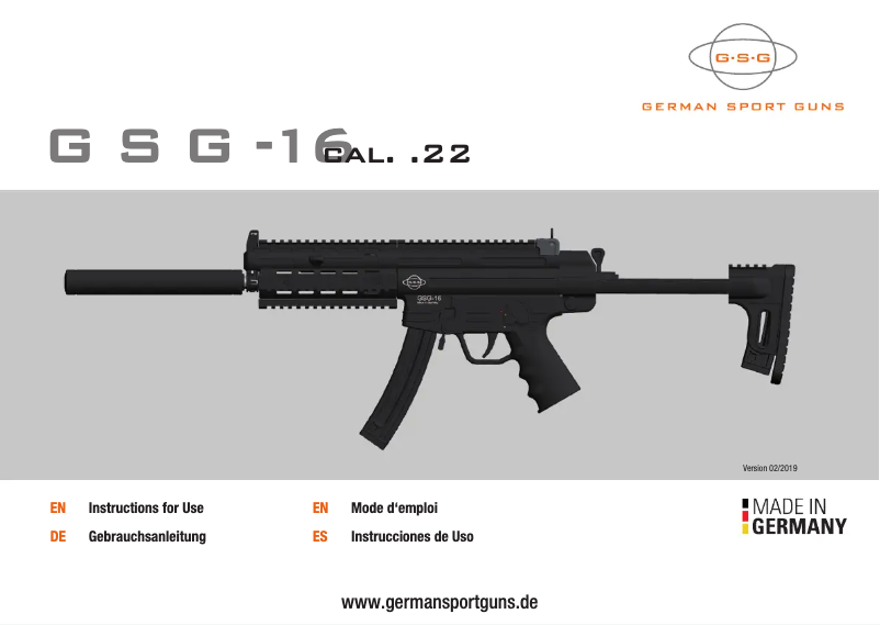 Page 1 de la notice Manuel utilisateur German Sport Guns GSG-16