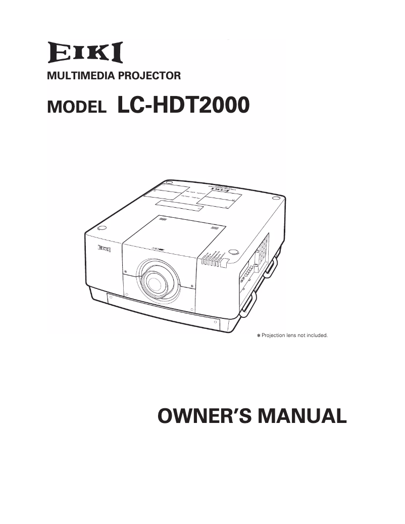 Página 1 del manual Manual de usuario EIKI LC-HDT2000