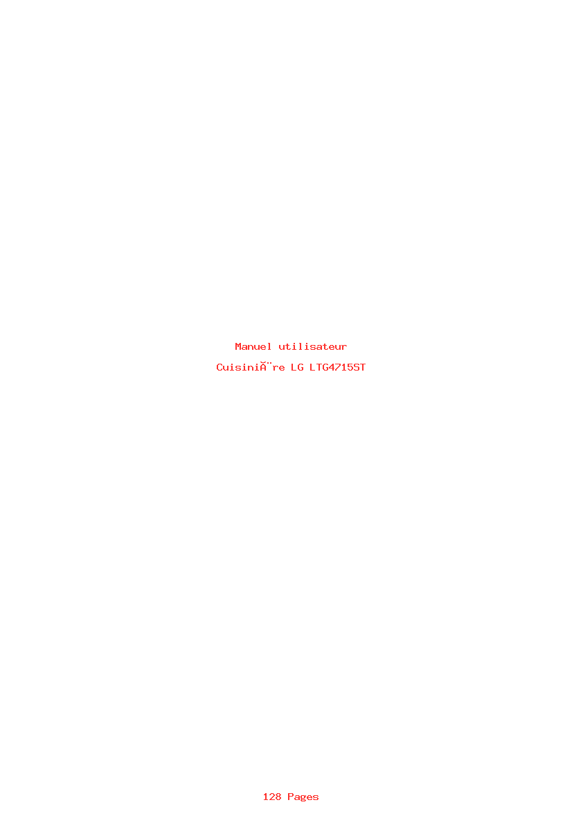 Page 1 de la notice Manuel utilisateur LG LTG4715ST