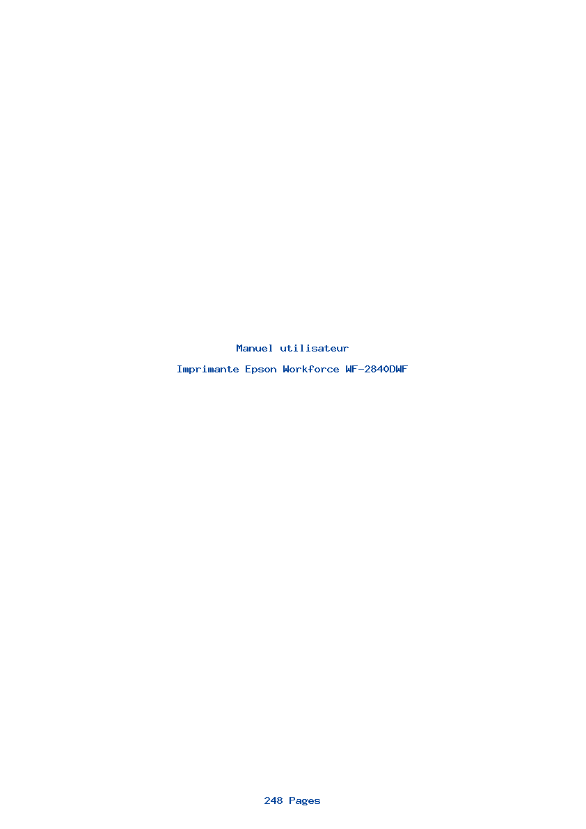 Page 1 de la notice Manuel utilisateur Epson Workforce WF-2840DWF