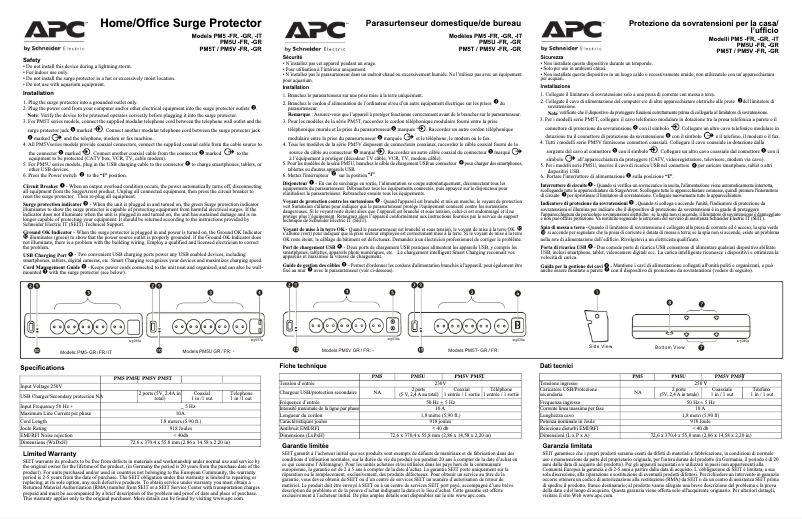Page 1 of the manual User Manual APC PM5-GR