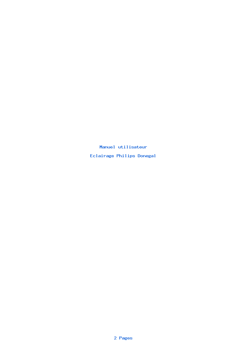 Page 1 de la notice Manuel utilisateur Philips Donegal