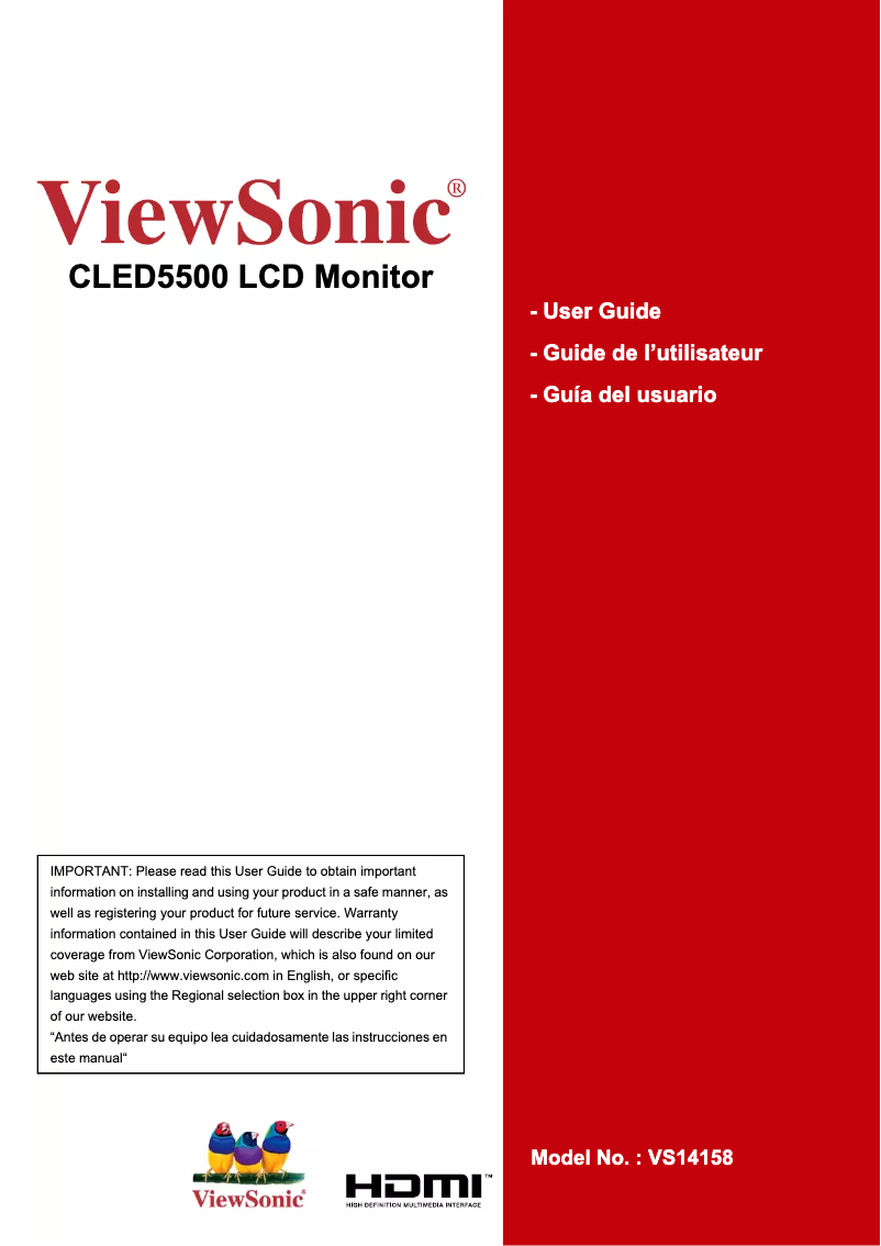 Página 1 del manual Manual de usuario Viewsonic Cled5500