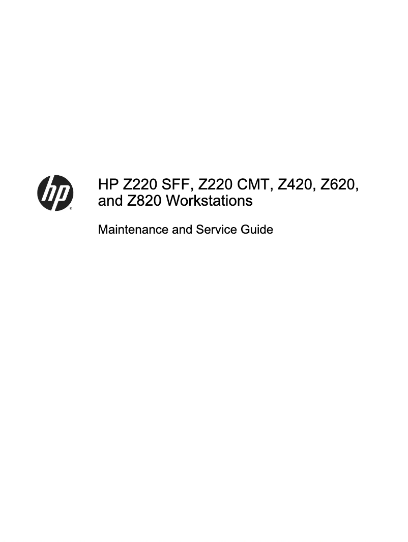 Page n°1 - Manuel d'utilisation et d'entretien HP Z220