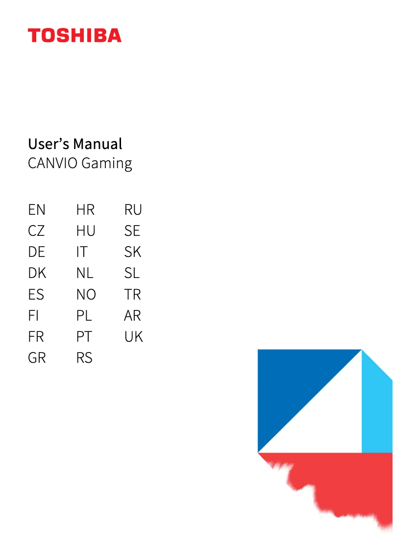 Page 1 de la notice Manuel utilisateur Toshiba Canvio Gaming