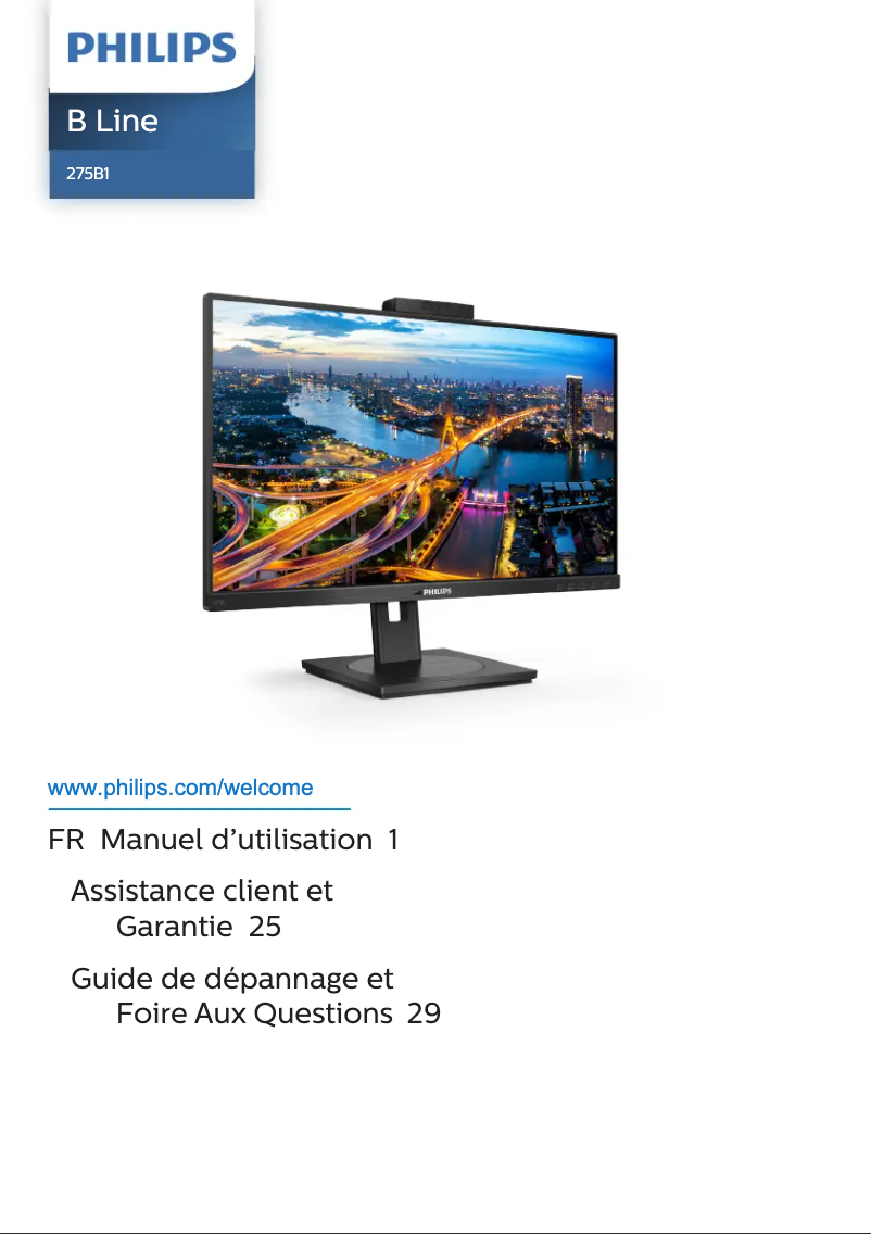Page n°1 - Manuel utilisateur Philips B-line 275B1H