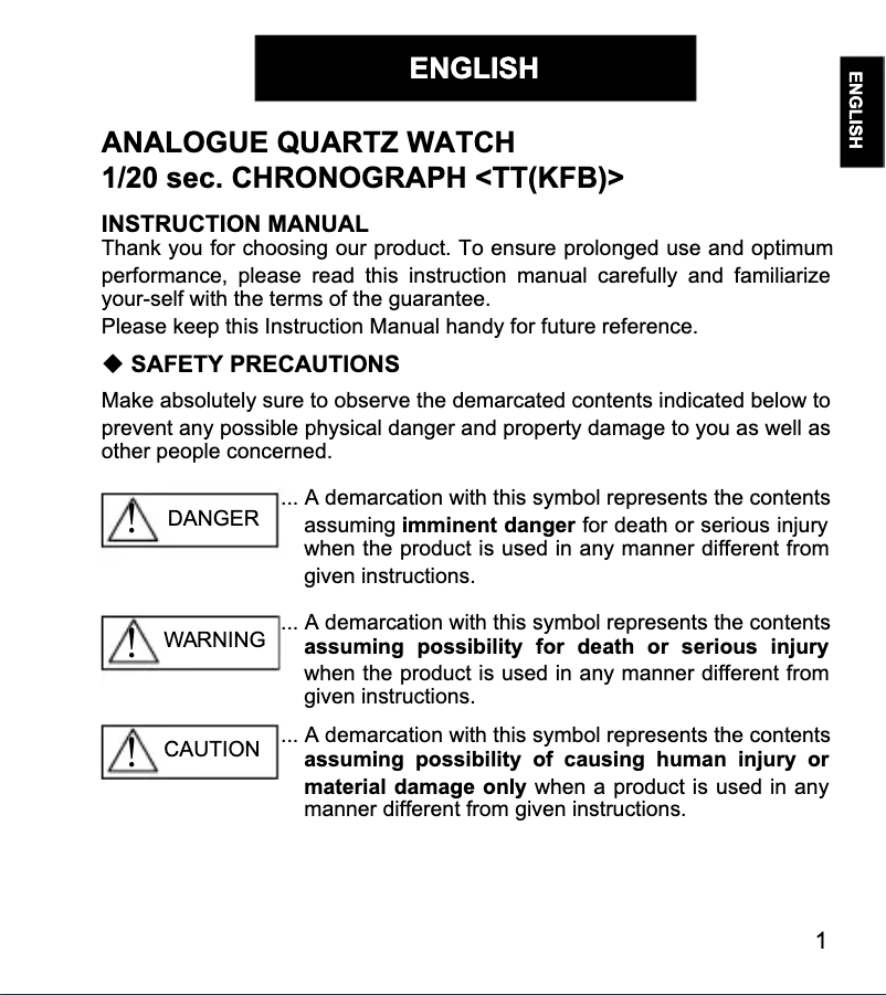 Page 1 de la notice Manuel utilisateur ORIENT Sports TT17002D