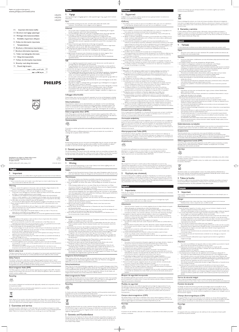 Página 1 del manual Manual de usuario Philips Avance Collection HR2096