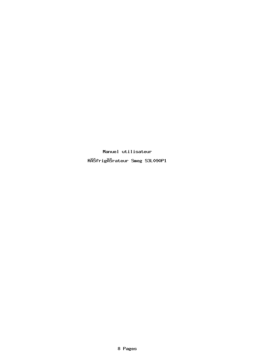 Page 1 de la notice Manuel utilisateur Smeg S3L090P1
