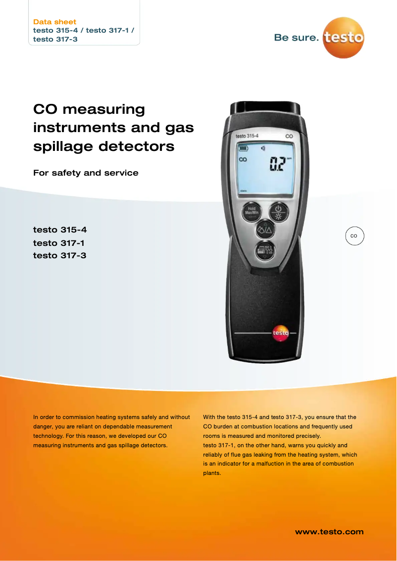 Page 1 de la notice Brochure Testo 317-3