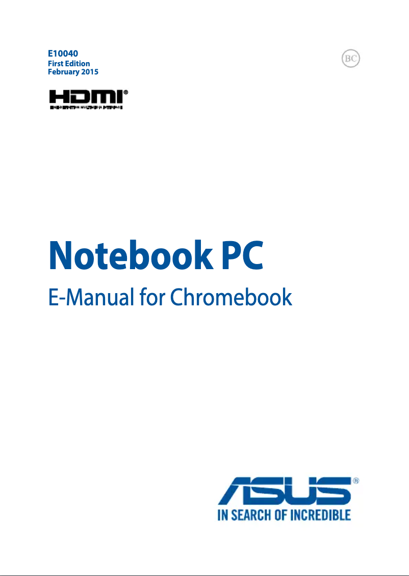 Page 1 de la notice Manuel utilisateur Asus Chromebook C201PA