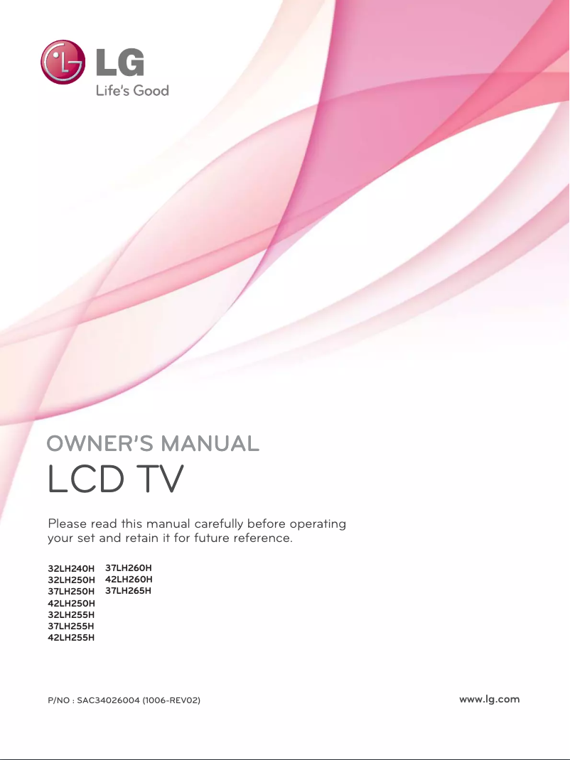 Page 1 of the manual User Manual LG 37LH260H