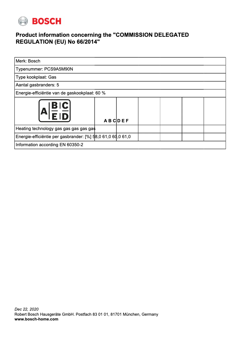 Page 1 de la notice Manuel utilisateur Bosch PCS9A5M90N