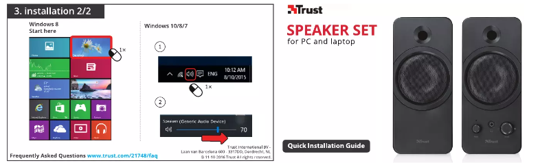 Page 1 de la notice Manuel utilisateur Trust Zelos 2.0 21748