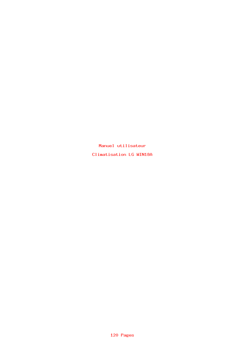 Page 1 de la notice Manuel utilisateur LG WIN18A