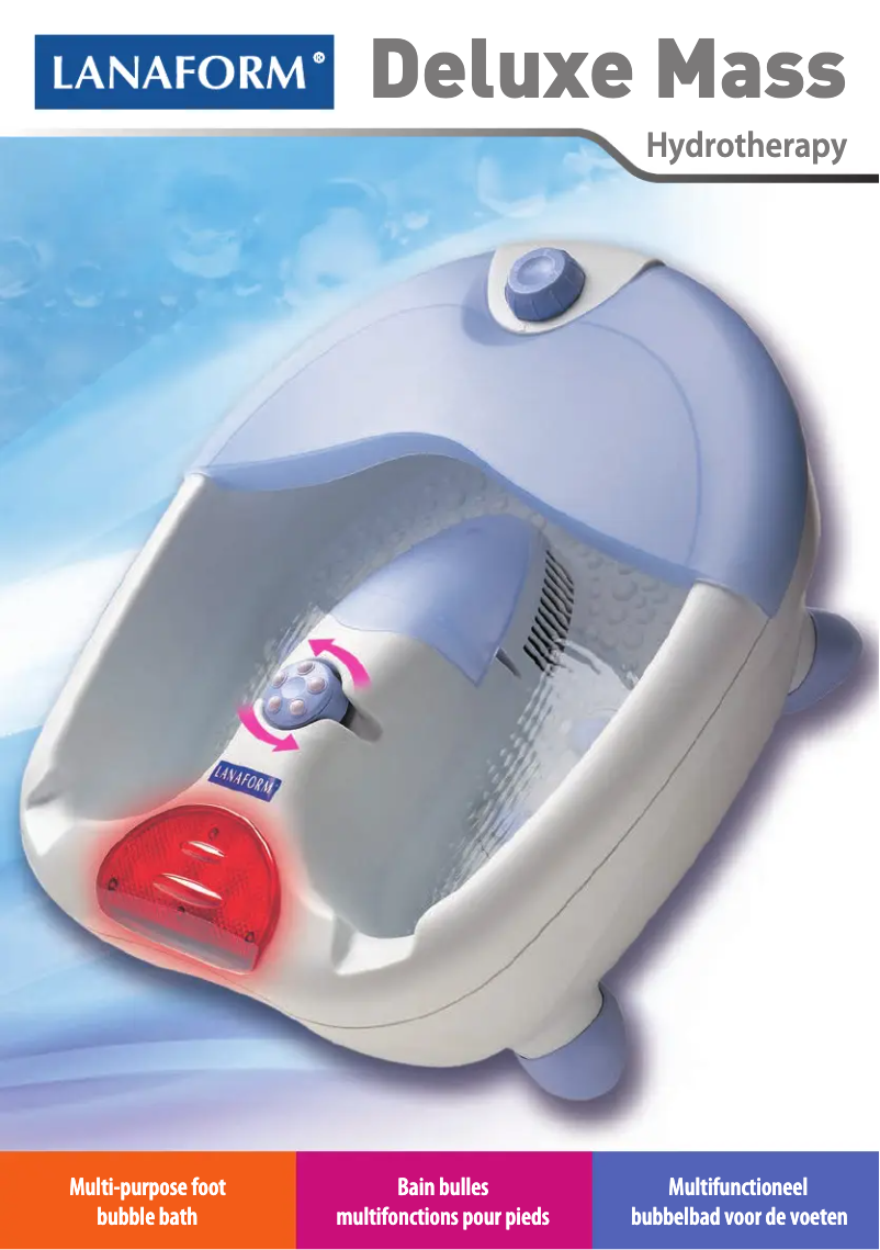 Page 1 de la notice Manuel utilisateur Lanaform Deluxe Mass