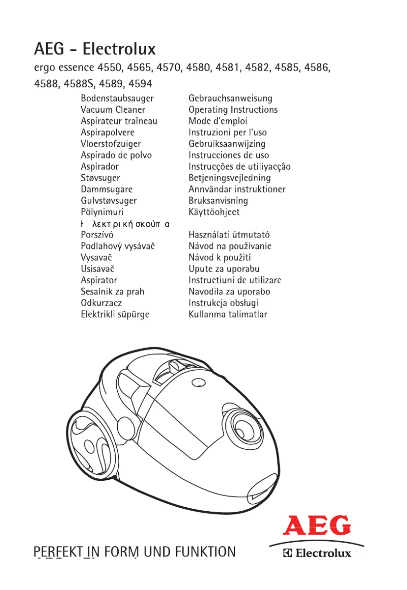 Page 1 de la notice Manuel utilisateur AEG Ergo Essence 4589