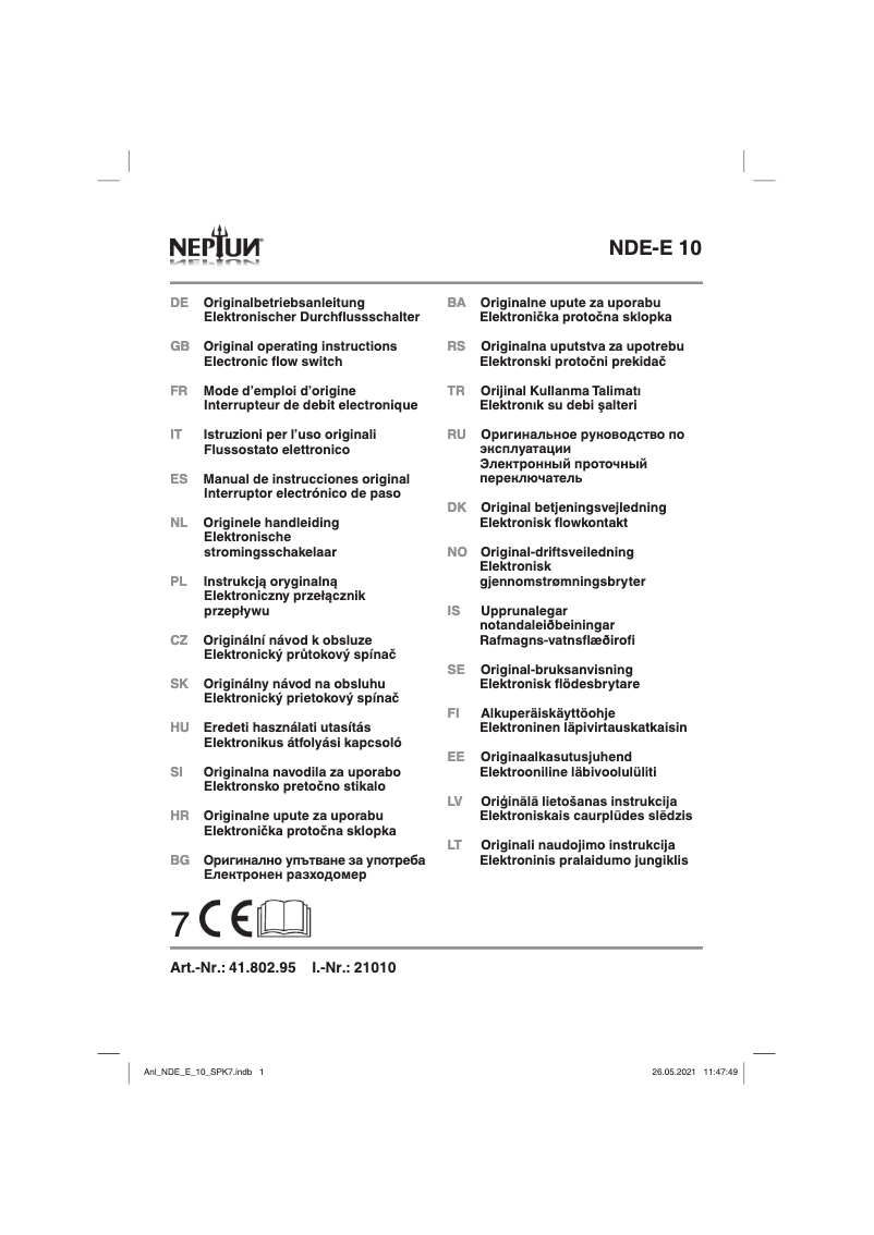 Página 1 del manual Manual de usuario Neptun NHA-E 68