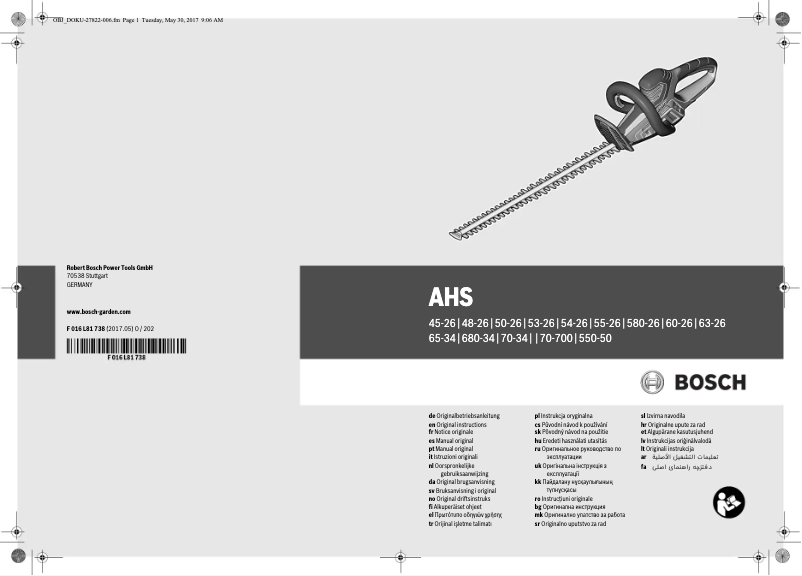 Page 1 de la notice Manuel utilisateur Bosch AHS 55-26