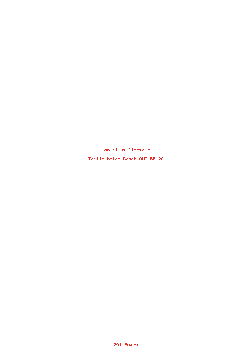 Page 1 de la notice Manuel utilisateur Bosch AHS 55-26
