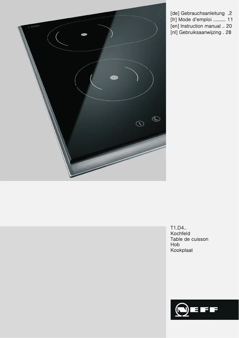 Page 1 of the manual User Manual Neff T13D40N1