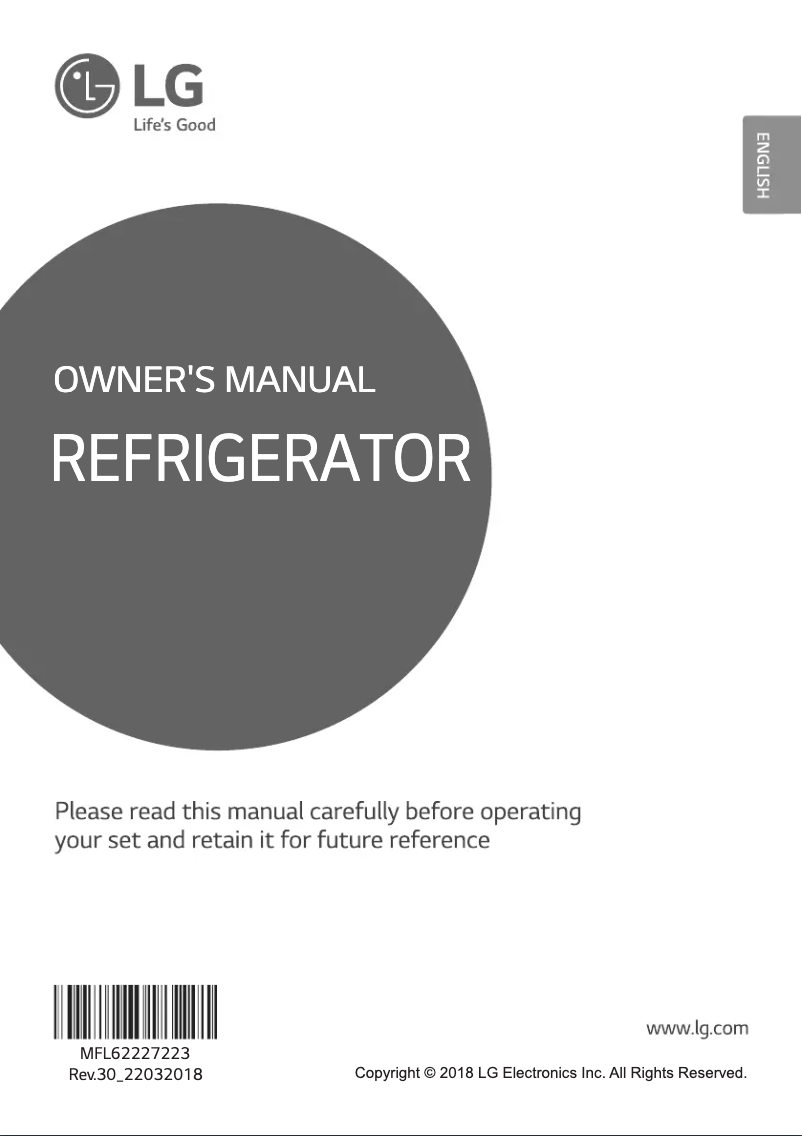 Page 1 de la notice Manuel utilisateur LG GL-K292SLTL