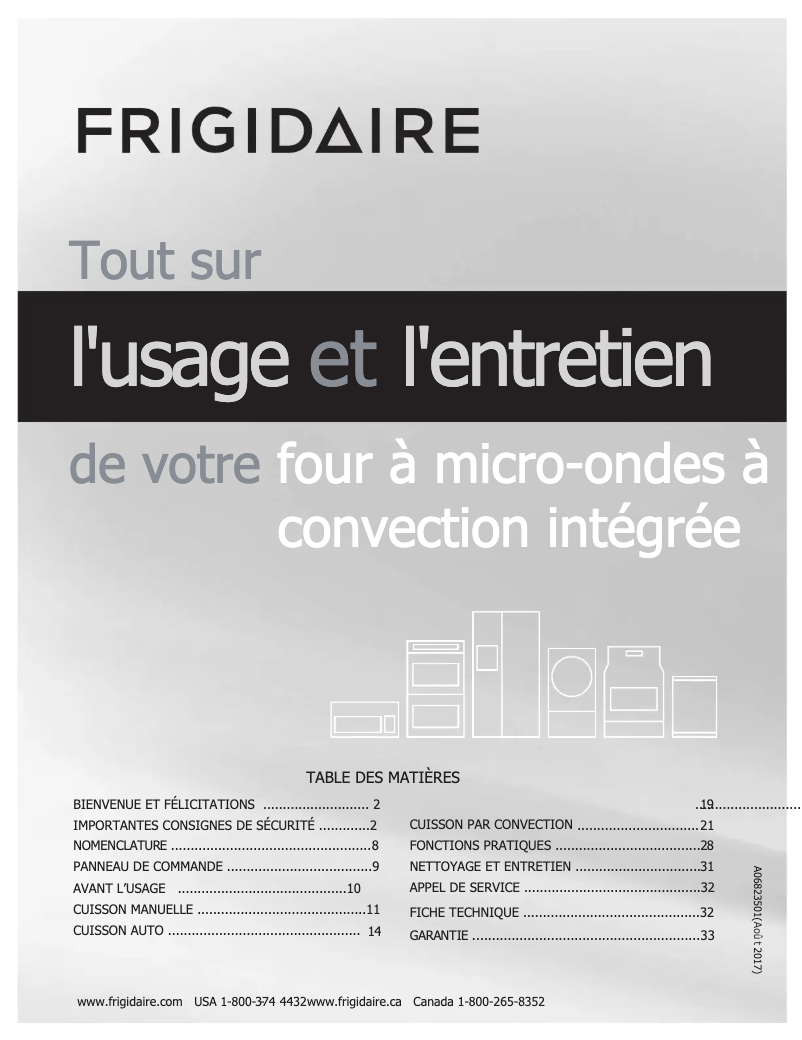 Page 1 de la notice Manuel utilisateur Frigidaire FPMO3077TF