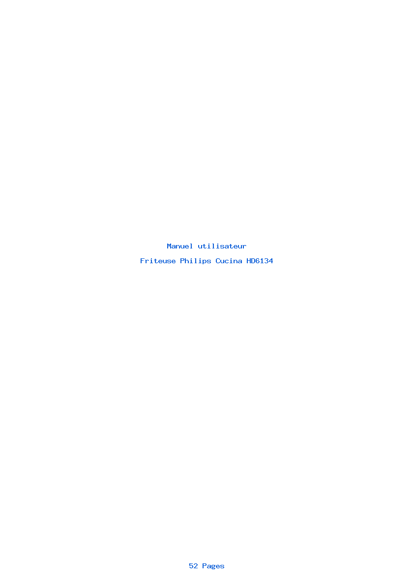 Page 1 de la notice Manuel utilisateur Philips Cucina HD6134