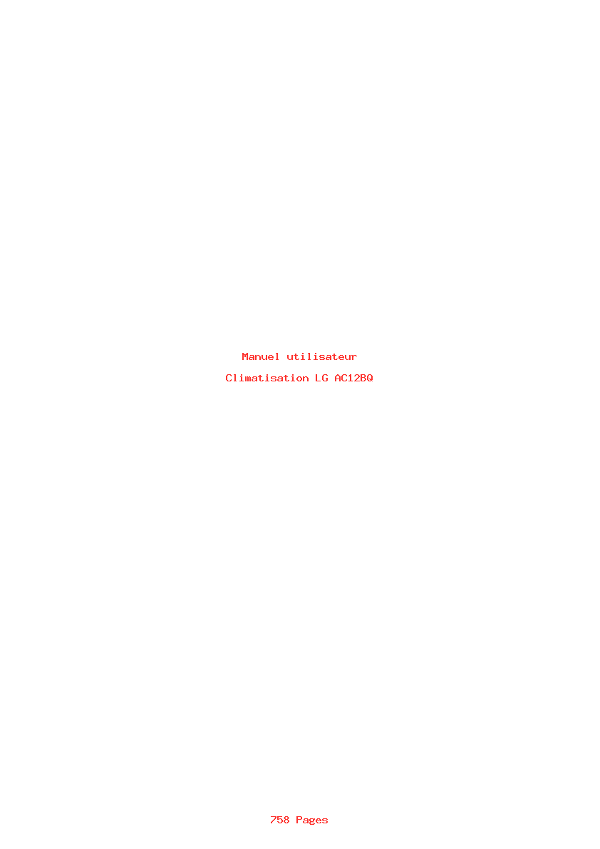 Page 1 de la notice Manuel utilisateur LG AC12BQ
