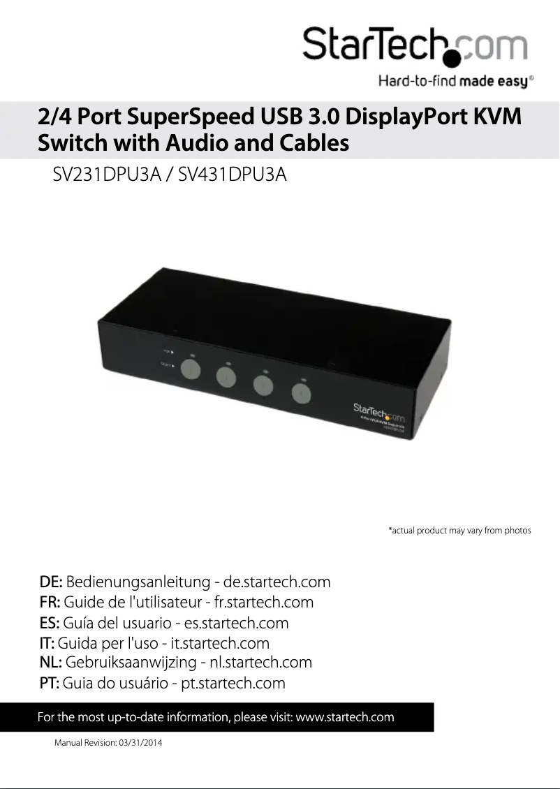 Page 1 de la notice Manuel utilisateur StarTech.com SV231DPU3A
