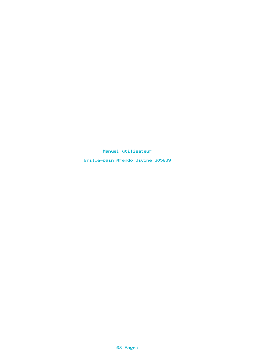 Page 1 de la notice Manuel utilisateur Arendo Divine 305639