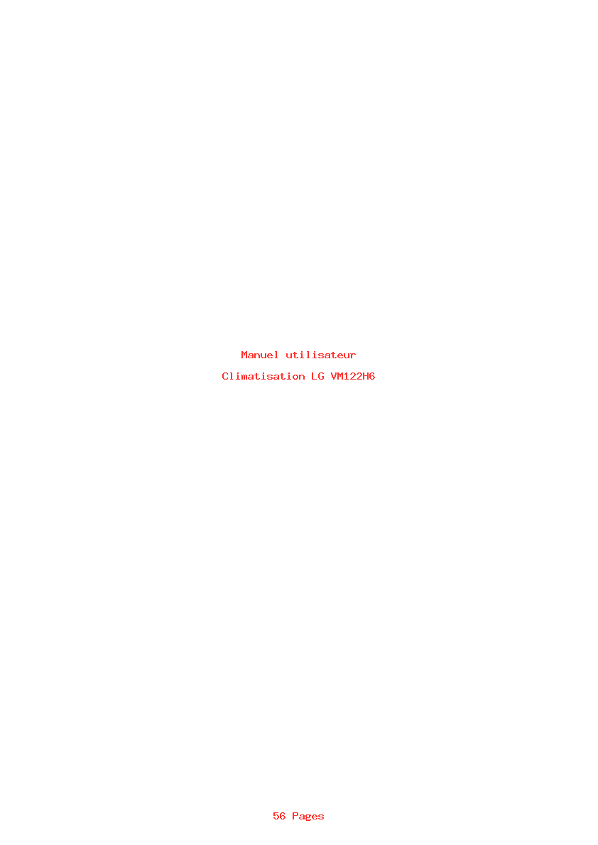 Page 1 de la notice Manuel utilisateur LG VM122H6