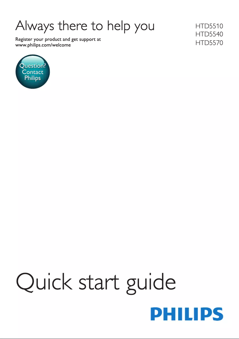 Page 1 de la notice Guide de démarrage rapide Philips HTD5510