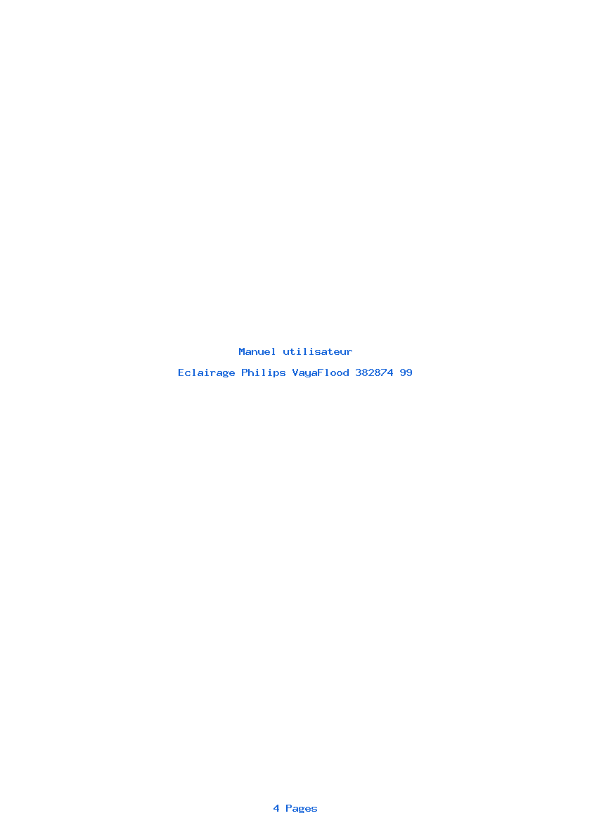 Page 1 de la notice Manuel utilisateur Philips VayaFlood 382874 99